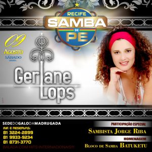 Gerlane Lops recebe Jorge Riba na quarta edição 2014 do Samba de PE