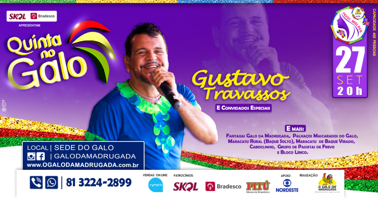 Quinta no Galo volta à programação com show de Gustavo Travassos