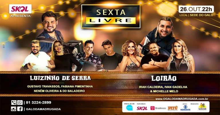 Próxima Sexta Livre traz Luizinho de Serra e Loirão ao Galo da Madrugada